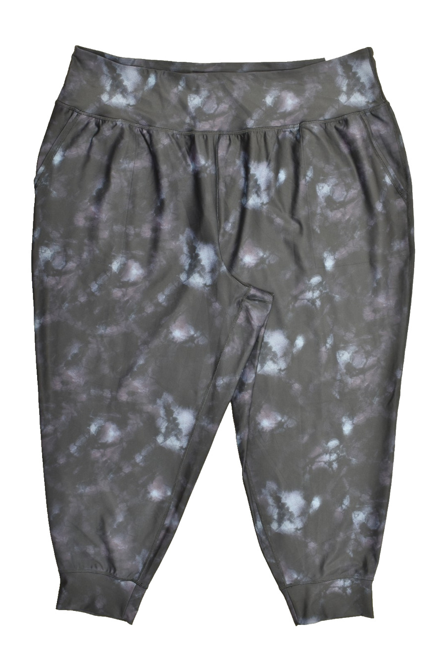 Old Navy Active Powersoft High-Rise Ankle Jogger Pants 3X Black Tie Dye NWT